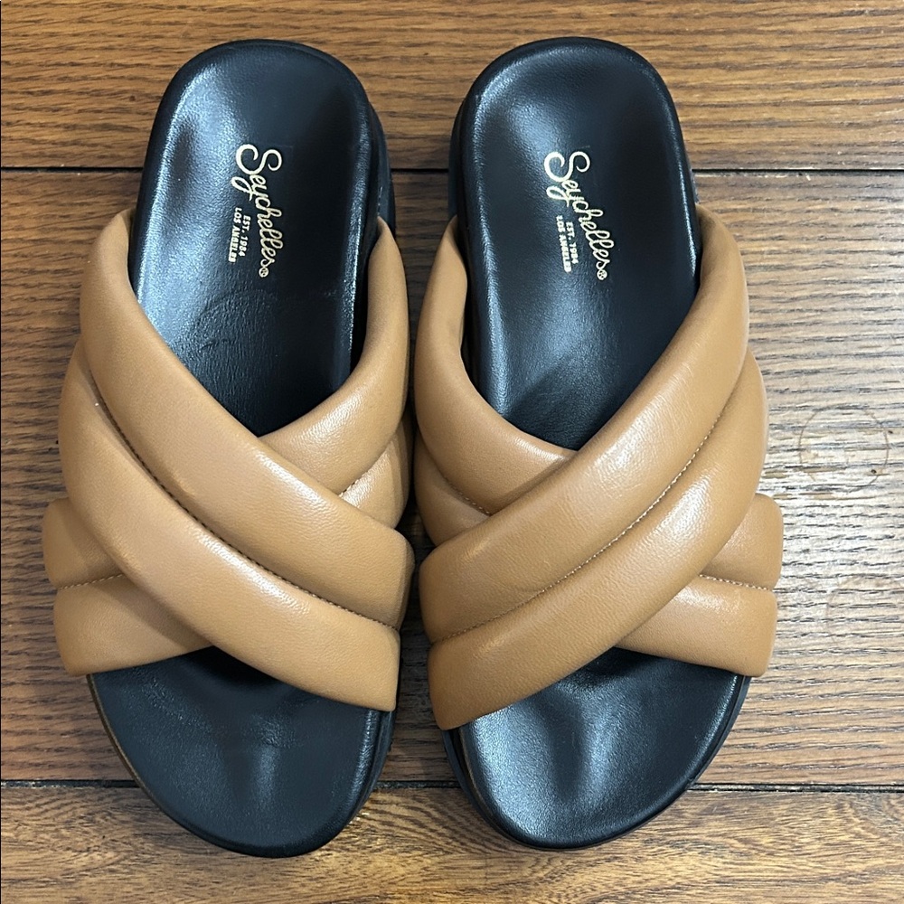 Seychelles Camel Cross-Band Sandals